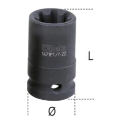 Beta 1471PT/C5 Slagdoppenset | 1/2 Inch | Voor Remklauwmoeren VAG | 5-Dlg [014710367] -Beta Verkoopwinkel Beta 1471PT C5 014710367 ext 4